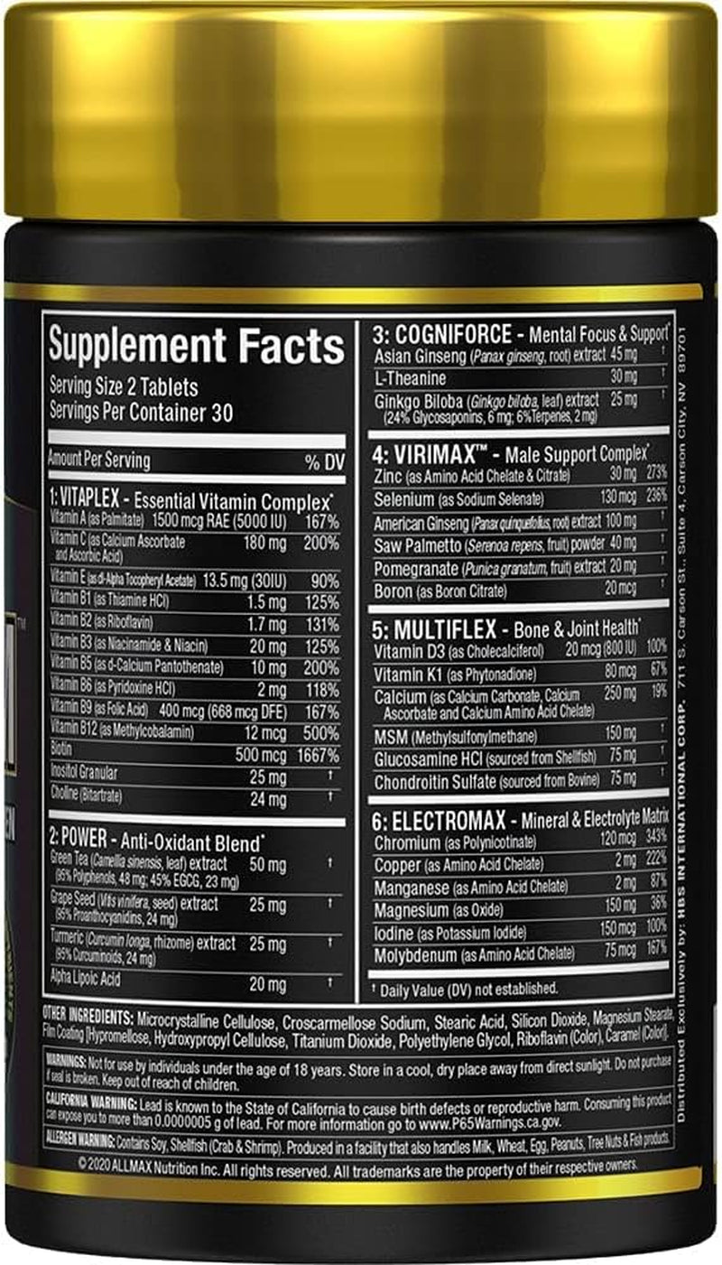 ALLMAX Nutrition - Vitaform - Multi-Vitamin for Men, 60 Tablets (Pack of 1)