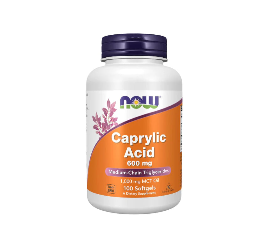 NOW Foods Supplements, Caprylic Acid 600 Mg, MCT (Medium-Chain Triglycerides), 100 Softgels