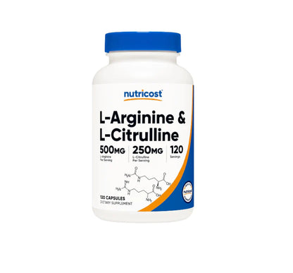 Nutricost L-Arginine L-Citrulline Complex 750Mg, 120 Capsules - Non-Gmo