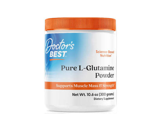 Doctors Best Pure L-Glutamine Powder, Supports Muscle Mass & Strength, Non-Gmo, Gluten Free, Soy Free, Vegan Net Wt. 10.6 Oz (300 Grams)
